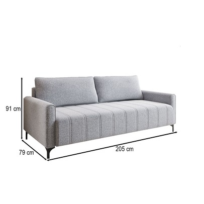 Sofá Living 3 Lugares Encanto Linho Inox - Vian