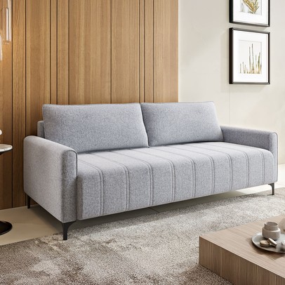 Sofá Living 3 Lugares Encanto Linho Inox - Vian