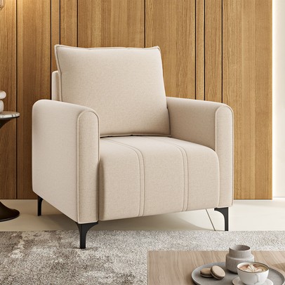 Poltrona Selena Linho Bronze - Vian