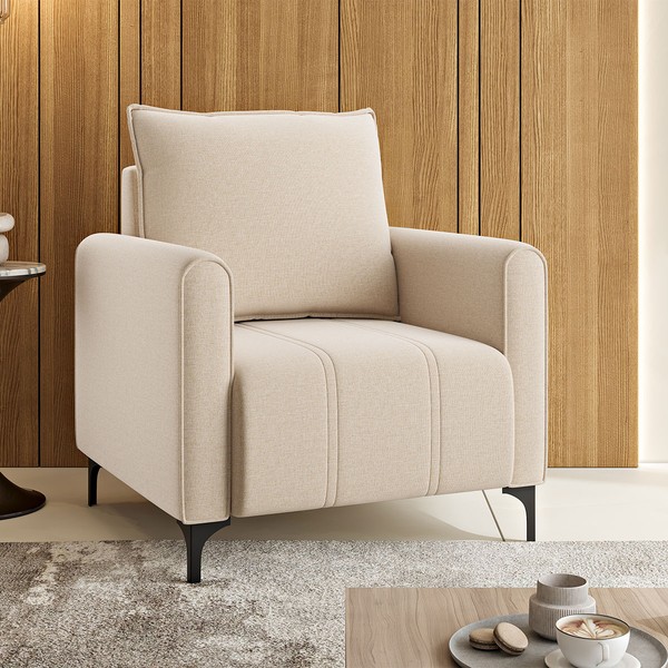 Poltrona Selena Linho Bronze - Vian