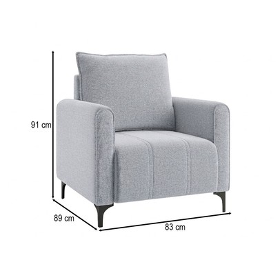 Poltrona Selena Linho Inox - Vian