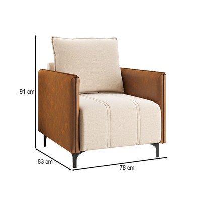 Poltrona Samy Linho Corano Bronze/Durango - Vian