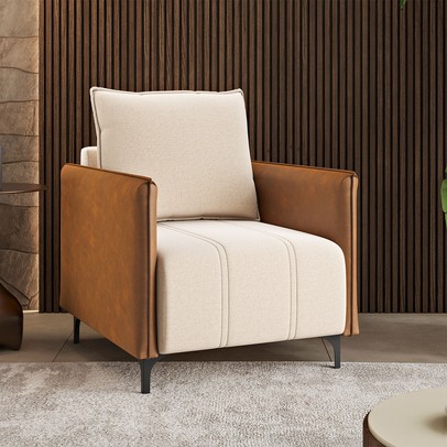 Poltrona Samy Linho Corano Bronze/Durango - Vian