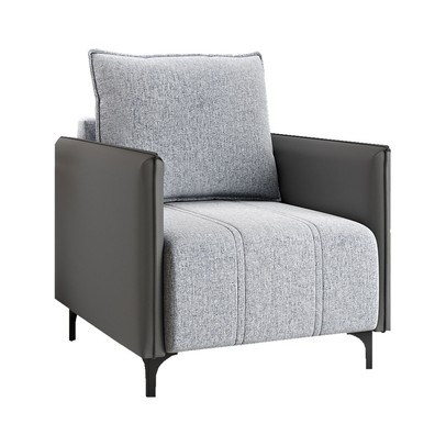 Poltrona Samy Linho Corano Inox/Chumbo - Vian