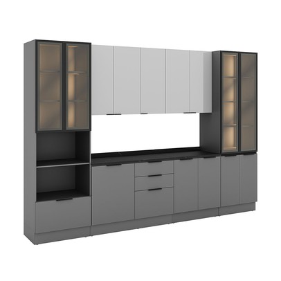 Cozinha Completa Lumina 14 Portas 4 Gavetas 917469 Cinza/Lacca - Telasul