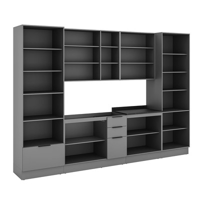 Cozinha Completa Lumina 15 Portas 4 Gavetas com Vidro Cinza/Lacca - Telasul