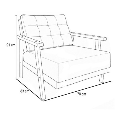Poltrona Cary Linho Inox/Durango - Vian