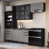 Cozinha Completa Diamante 7 Portas 6 Gavetas com Vidro Chumbo/Titânio - Indékes