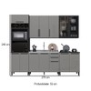 Cozinha Completa Diamante 12 Portas 3 Gavetas com Vidro Chumbo/Titanio - Indékes