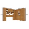 Guarda-Roupa Casal Modulado Andorra 10 Portas 4 Gavetas com Pés e Espelho Cinamomo - Pnr Móveis