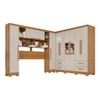 Guarda-Roupa Casal Modulado Andorra 10 Portas 4 Gavetas com Pés e Espelho Cinamomo/Off White - Pnr Móveis