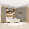 Guarda-Roupa Casal Modulado Andorra 10 Portas 4 Gavetas com Pés e Espelho Jequitibá/Granizo - Pnr Móveis