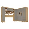 Guarda-Roupa Casal Modulado Andorra 10 Portas 4 Gavetas com Pés e Espelho Jequitibá/Granizo - Pnr Móveis