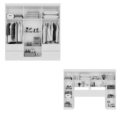 Guarda-Roupa Casal Modulado Andorra 10 Portas 4 Gavetas Branco - Pnr Móveis