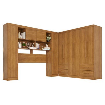 Guarda-Roupa Casal Modulado Andorra 10 Portas 4 Gavetas Cinamomo - Pnr Móveis