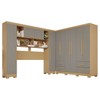 Guarda-Roupa Casal Modulado Andorra 10 Portas 4 Gavetas com Pés Jequitibá/Granizo - Pnr Móveis