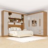 Guarda-Roupa Casal Modulado Andorra 10 Portas 4 Gavetas com Espelho Cinamomo/Off White - Pnr Móveis