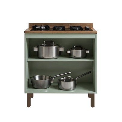 Balcão de Cozinha 80 Cm Conecta Frizz 2 Portas Mint - Geniaflex