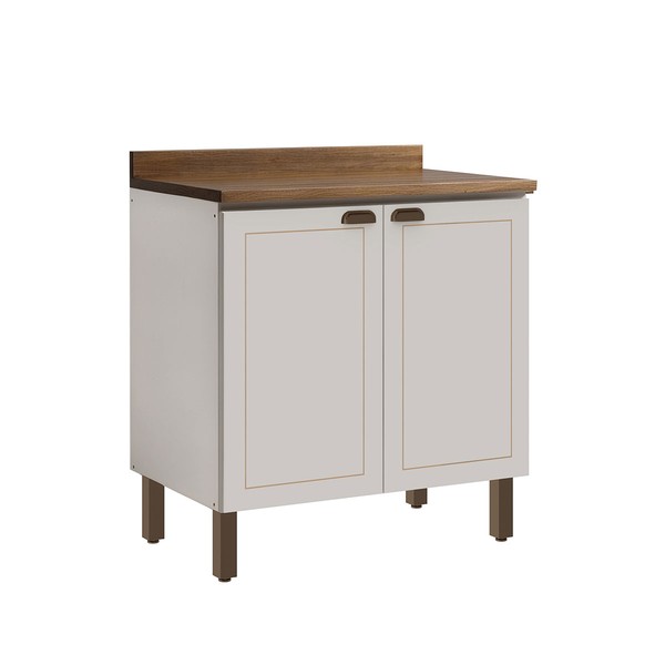 Balcão de Cozinha 80 Cm Conecta Frizz 2 Portas Branco - Geniaflex