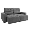 Sofá 3 Lugares Perfecto Veludo Retrátil e Reclinável Grafite - Vian