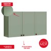 Armário Aéreo Cozinha 120 Cm Conecta Frizz 3 Portas Mint - Geniaflex