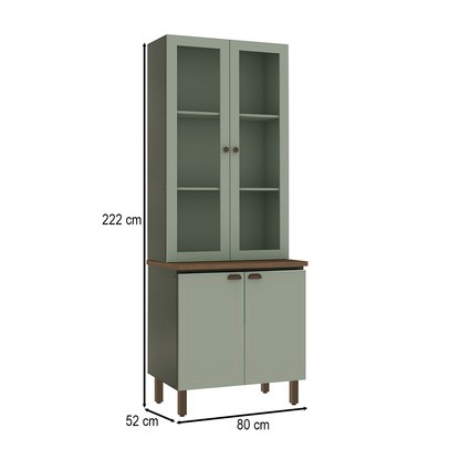 Cristaleira Conecta Frizz 3 Portas 100% Mdf com Vidro Mint - Geniaflex