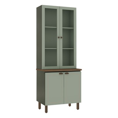 Cristaleira Conecta Frizz 3 Portas 100% Mdf com Vidro Mint - Geniaflex