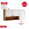 Armário Aéreo Cozinha 120 Cm Essência Frizz 3 Portas 100% Mdf Cinamomo/Branco - Geniaflex