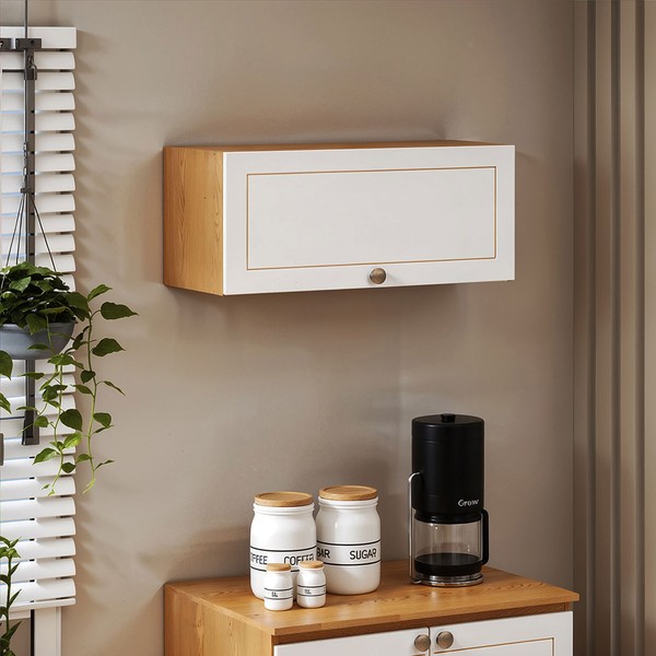 Armário Aéreo Cozinha 70 Cm Essência Frizz 1 Porta 100% Mdf Cinamomo/Branco - Geniaflex