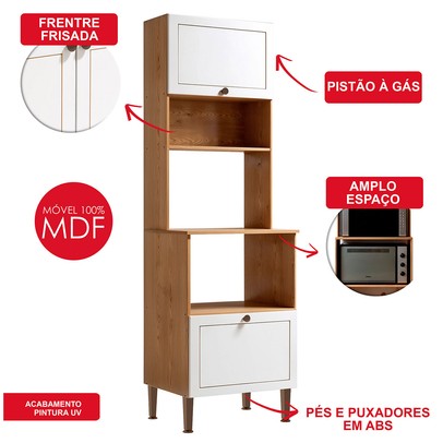 Torre Quente Essência Frizz 2 Portas 100% Mdf Cinamomo/Branco - Geniaflex