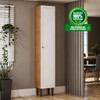 Paneleiro Essência Frizz 1 Porta 100% Mdf Cinamomo/Branco - Geniaflex