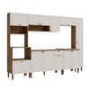 Cozinha Completa Essência Frizz 12 Portas 1 Gaveta 100% Mdf Cm0117 Cinamomo Fosco/Branco - Genialfelx