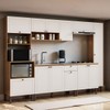 Cozinha Completa Essência Frizz 12 Portas 1 Gaveta 100% Mdf Cm0117 Cinamomo Fosco/Branco - Genialfelx