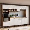 Cozinha Completa Essência Frizz 12 Portas 1 Gaveta 100% Mdf Cinamomo Fosco/Branco - Genialflex