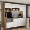 Cozinha Completa Essência Frizz 9 Portas 1 Gaveta 100% Mdf Cm0118 Cinamomo Fosco/Branco - Genialflex