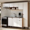 Cozinha Compacta Essência Frizz 8 Portas 1 Gaveta 100% Mdf Cm0119 Cinamomo Fosco/Branco - Genialflex
