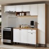 Cozinha Compacta Essência Frizz 8 Portas 1 Gaveta 100% Mdf Cinamomo Fosco/Branco - Genialflex