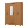 Guarda-Roupa Casal 6 Portas 3 Gavetas Cinamomo B23 - Briz