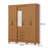 Guarda-Roupa Casal 6 Portas 3 Gavetas Cinamomo B23 - Briz