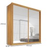 Guarda-Roupa Casal Mali 2 Portas 3 Gavetas 100% Mdf com Espelho 19200 Peroba/Off White - Europa Móveis
