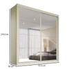 Guarda-Roupa Casal Mali 2 Portas 3 Gavetas 100% Mdf com Espelho 19200 Off White/Peroba - Europa Móveis