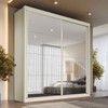 Guarda-Roupa Casal Mali 2 Portas 3 Gavetas 100% Mdf com Espelho 19200 Off White/Peroba - Europa Móveis