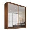 Guarda-Roupa Casal Mali 2 Portas 3 Gavetas 100% Mdf com Espelho 19200 Castanho/Off White - Europa Móveis