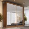 Guarda-Roupa Casal Mali 2 Portas 3 Gavetas 100% Mdf com Espelho 19200 Castanho/Off White - Europa Móveis