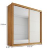 Guarda-Roupa Casal Mali 2 Portas 3 Gavetas 100% Mdf com Espelho Peroba/Off White - Europa Móveis