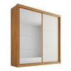 Guarda-Roupa Casal Mali 2 Portas 3 Gavetas 100% Mdf com Espelho Peroba/Off White - Europa Móveis