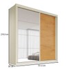 Guarda-Roupa Casal Mali 2 Portas 3 Gavetas 100% Mdf com Espelho Off White/Peroba - Europa Móveis