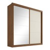 Guarda-Roupa Casal Mali 2 Portas 3 Gavetas 100% Mdf com Espelho Castanho/Off White - Europa Móveis