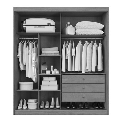 Guarda-Roupa Casal Mali 2 Portas 3 Gavetas 100% Mdf Peroba/Off White - Europa Móveis