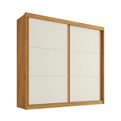 Guarda-Roupa Casal Mali 2 Portas 3 Gavetas 100% Mdf Peroba/Off White - Europa Móveis